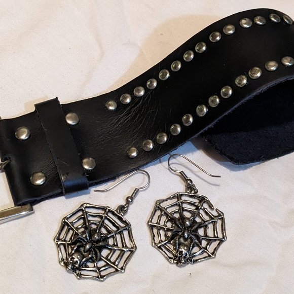 2 piece metal/leather jewelry set - Picture 1 of 4